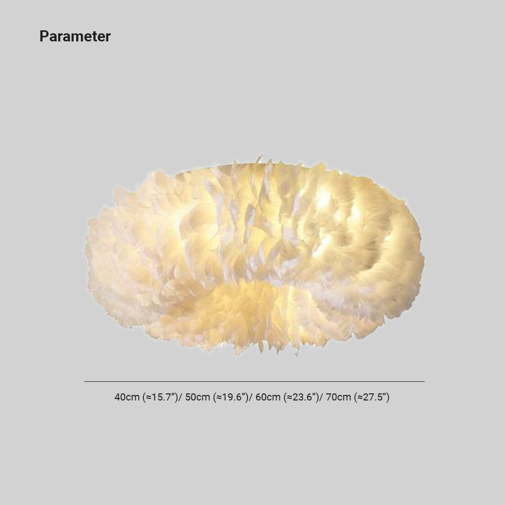 O'Moore Moderno Redondo Metal/Pluma Lámpara de Techo